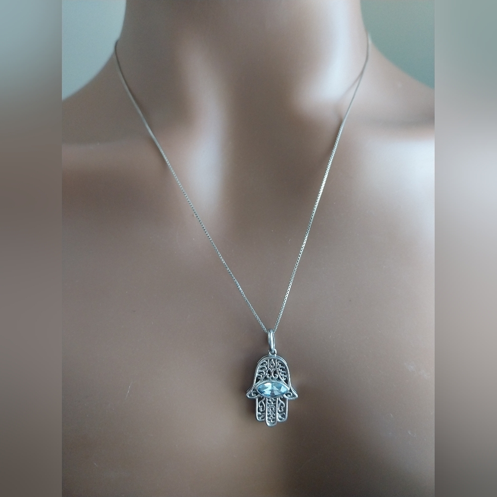 Silver Sterling Necklace & Pendant - Picture 2 of 11